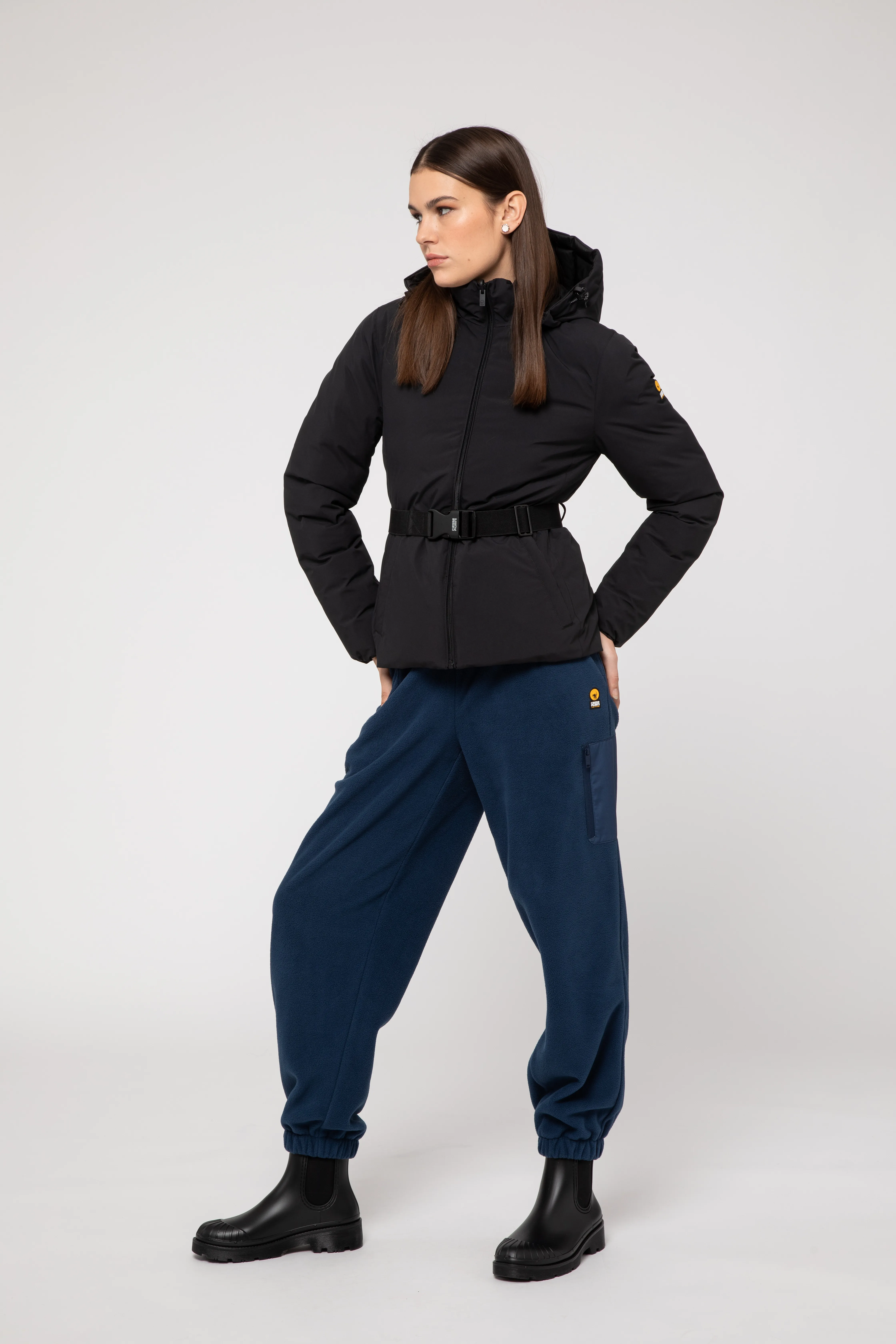 Black reversible jacket with belt