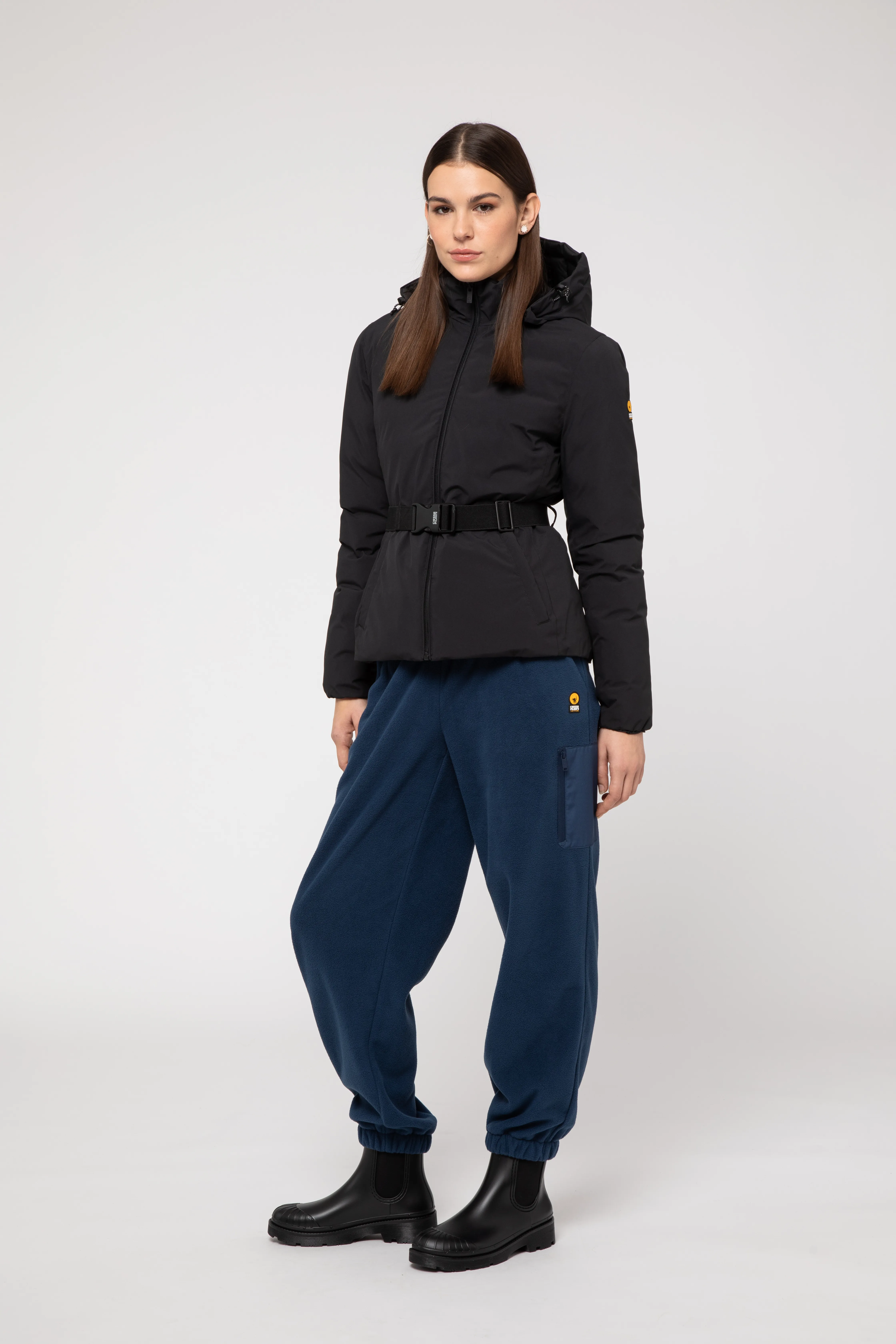 Black reversible jacket with belt
