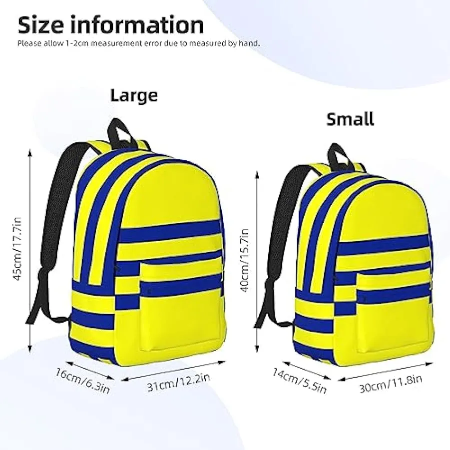 BONDIJ Zaini da viaggio leggeri zaino unisex a strisce gialle e blu 126789242