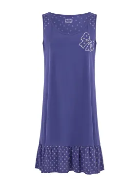 Camicia da notte a spalla larga in Jersey di cotone - Fant. Skipper Blue