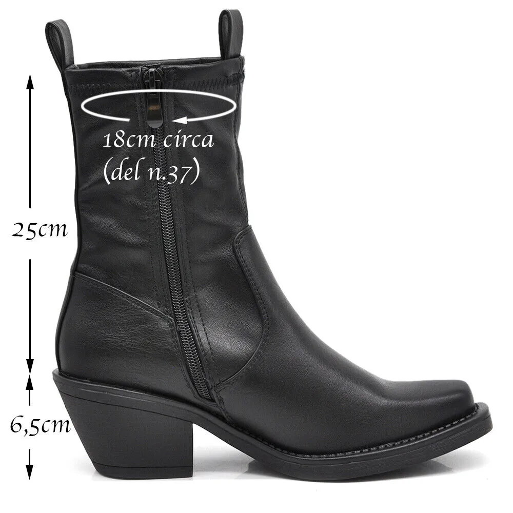 IF FASHION Stivali Stivaletti Donna Texani Cowboy Cowgirl Punta Quadrata MP628-1
