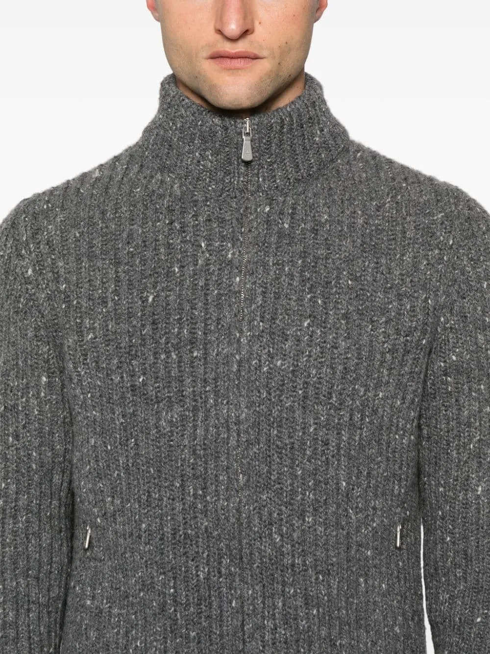 Maglione a collo alto con zip in grigio Eleventy - uomo