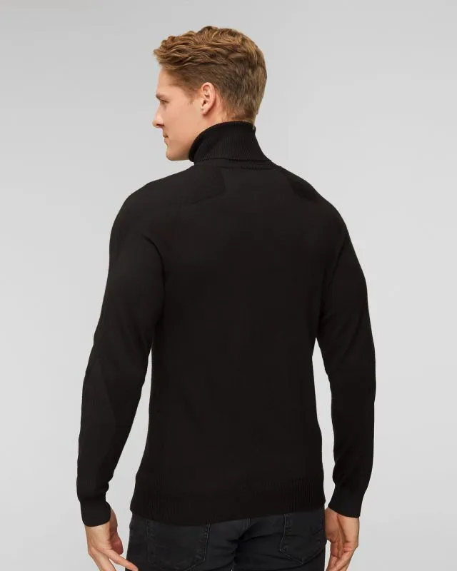 Maglione a collo alto nero in lana da uomo Sease