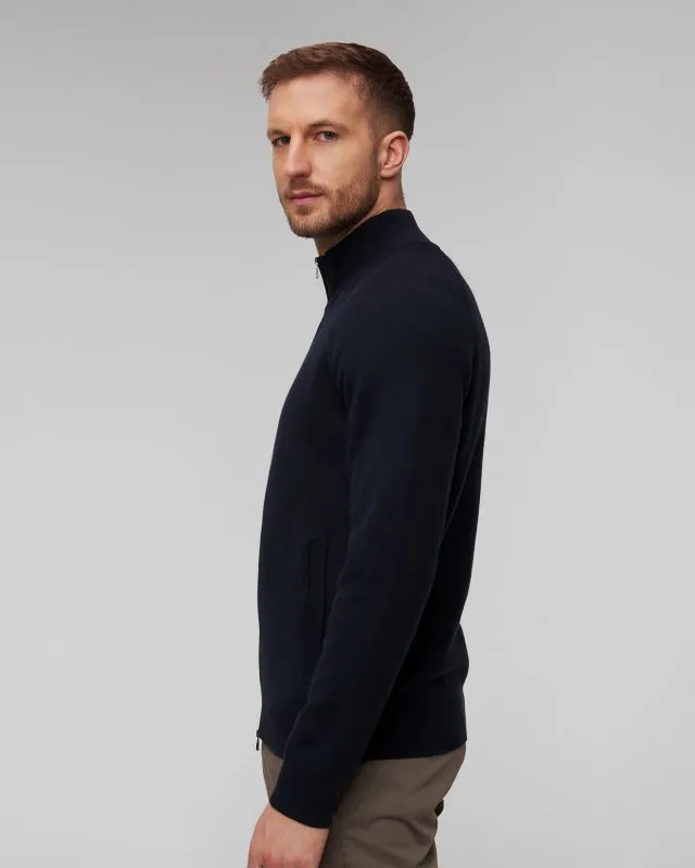 Maglione blu scuro con lana da uomo Hugo Boss Perrone