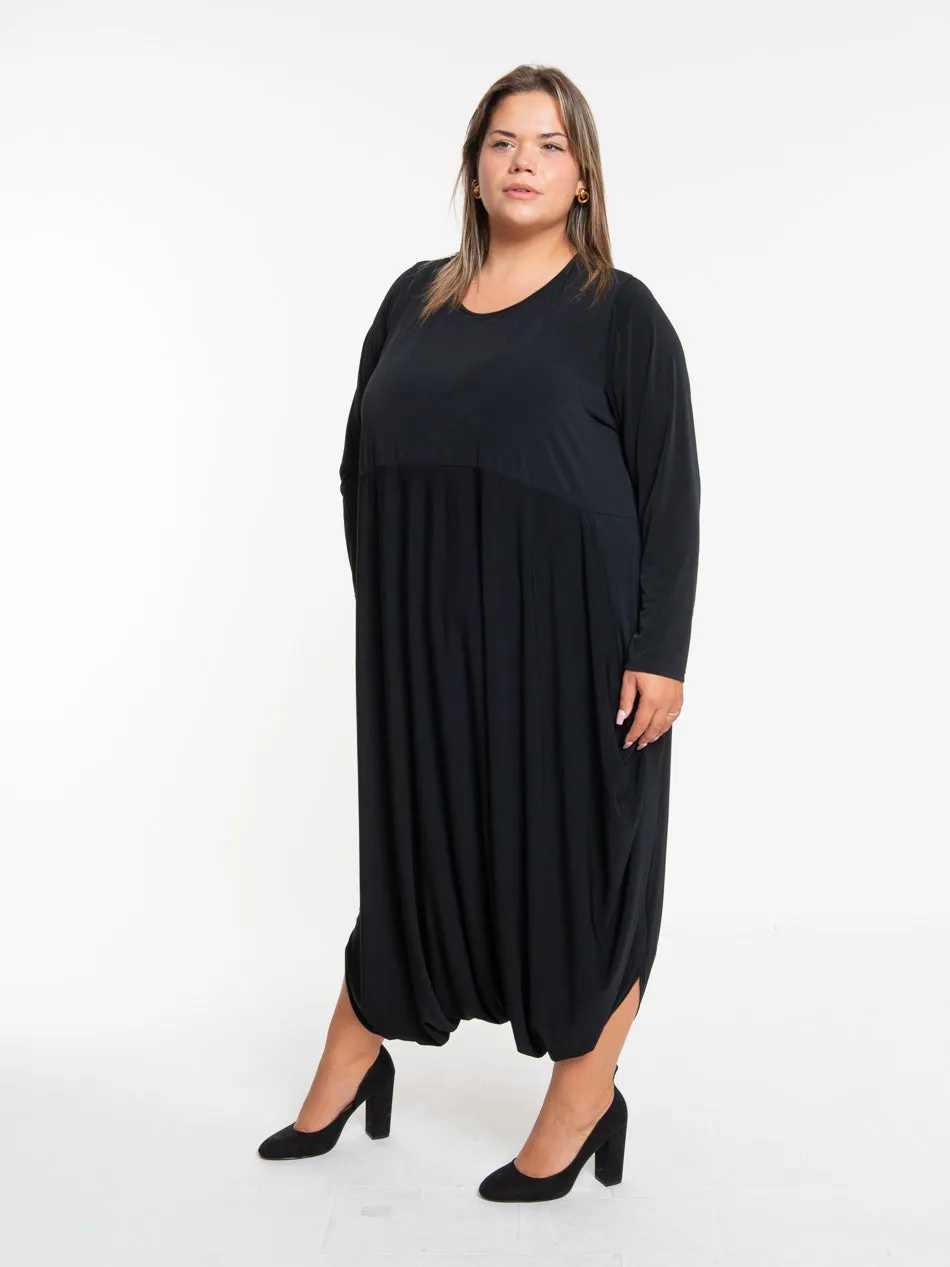 Tuta curvy sbuffo in viscosa