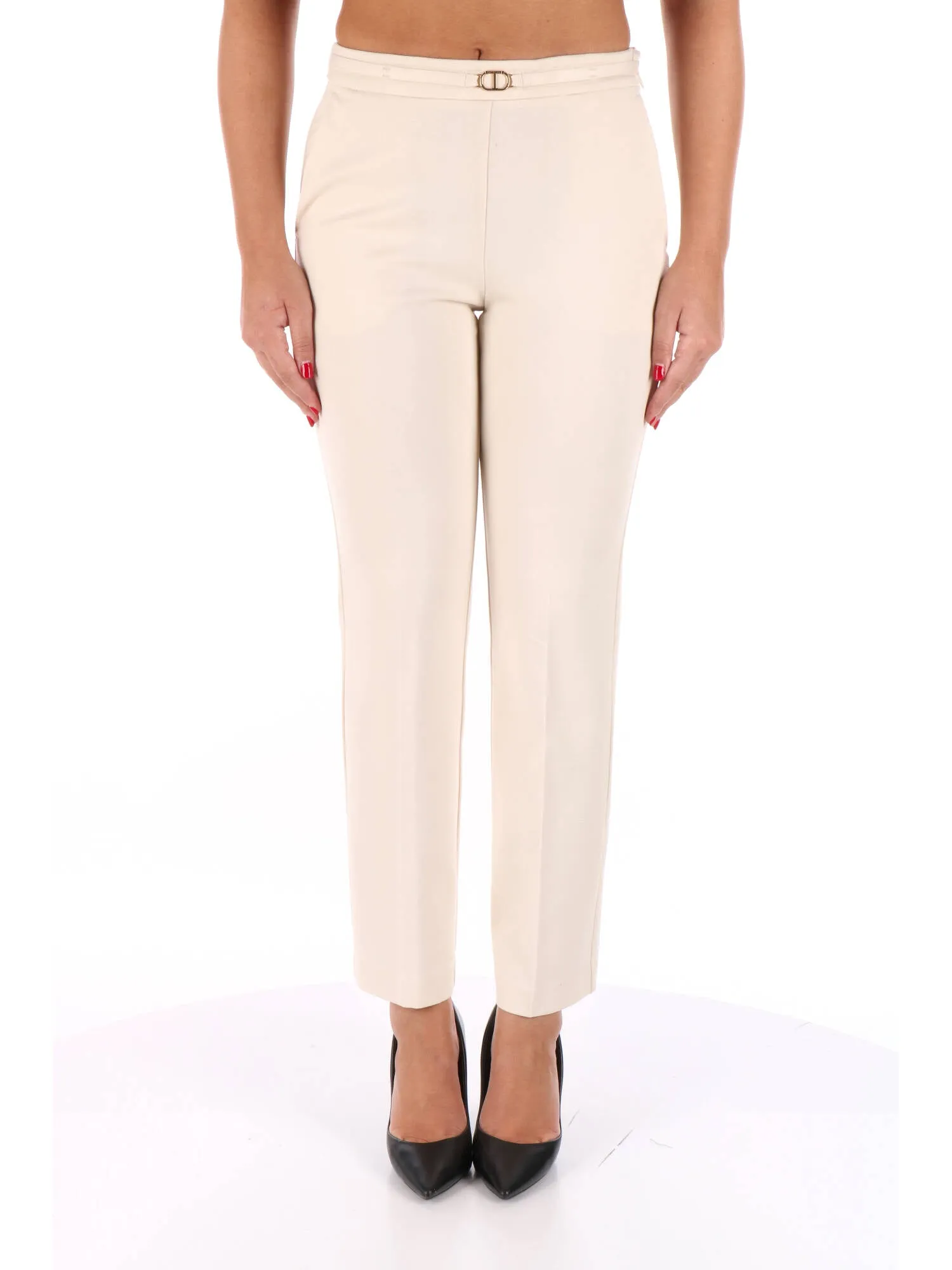 Twinset pantaloni con cinturino Oval T